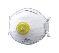 Demi-masque deltaplus jetable m1200v fibre synthétique non tissée moule ffp2 lanières élastique valve boite de 10