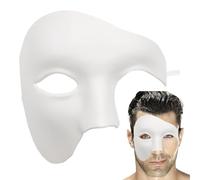 Demi-masque - Masque fantôme vintage demi-F, finition réglable confortable, taille standard 18 x 14 cm + 80 g, léger en polymère ABS, pour carnaval et bal masqué