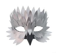 Demi-masque réglable en feutre avec bec d'oiseau conçu pour les fêtes costumées d'Halloween et les bals masqués offrant un confort léger (argenté)