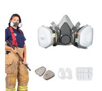 Demi-masque respiratoire - Masque réutilisable durable, système de filtre à poussière protecteur, joint léger et sûr, facile à nettoyer | Peinture en aérosol, rénovation de bricolage, travail du bois