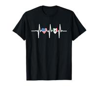 Demi Mexique et Américain Mexique Amérique USA Heartbeat Love T-Shirt