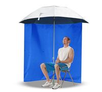 Demi-panneau de tente en tissu Oxford imperméable durable, intérieur réfléchissant argenté, rabat latéral, boucles de fixation sécurisées | excursions de pêche, vacances à la plage, aventures en plein