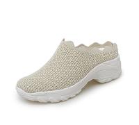 Demi-Pantoufles À La Mode pour Femmes Semelles Épaisses Respirantes Et Souples Baskets Décontractées Demi-Sandales pour Femmes Chaussures De Marche (Color : Beige, Size : 41)