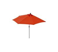 Demi-Parasol Aluminium Parla Pour Balcon Ou Terrasse, Ip 50+, 285cm Terracotta Sans Pied Orange