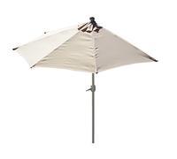 Mendler Demi-parasol aluminium Parla pour balcon ou terrasse IP 50+ 300 cm crème sans pied gris