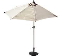 Demi-parasol aluminium Parla, IP 50+, 300cm crème avec pied Beige G