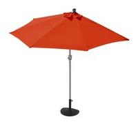 Demi-parasol aluminium Parla, IP 50+, 300cm terracotta avec pied Orange G