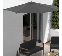 Demi Parasol De Balcon Corte Gris 2,7x1,35 M Avec Housse