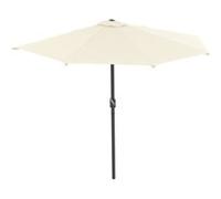 IDMarket - Demi Parasol de Balcon Plage Corte écru 2,7x1,35 m avec Housse