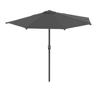 IDMarket - Demi Parasol de Balcon Plage Corte Gris 2,7x1,35 M avec Housse