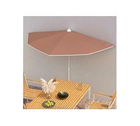Demi-parasol de Jardin avec Mât Parasol de Patio Pare-soleil de Terrasse Parasol d'Extérieur Anti-UV Anti-décoloration 180x90 cm Terre Cuite