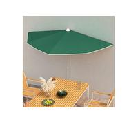 Demi-parasol de Jardin avec Mât Parasol de Patio Pare-soleil de Terrasse Parasol d'Extérieur Anti-UV Anti-décoloration 180x90 cm Vert