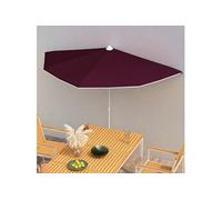 Vidaxl Demi-Parasol De Jardin Avec Mât 180x90 Cm Rouge Bordeaux Rouge