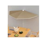 Demi-parasol de Jardin avec Mât Parasol de Patio Pare-soleil de Terrasse Parasol d'Extérieur Anti-UV 315562