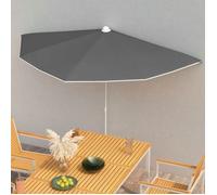 Demi-parasol de jardin - vidaXL - 180x90 cm - Anthracite - Polyester anti-UV