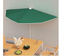 Demi-parasol de jardin - vidaXL - 180x90 cm - Vert - Polyester anti-UV - Anti-décoloration - Mât en acier