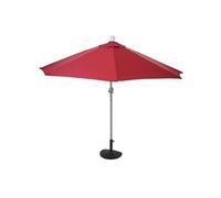 Demi-parasol en aluminuim Parla, UV 50+ 300cm bordeaux avec pied Bordeaux G