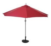Demi-Parasol En Aluminuim Parla, Uv 50+ 300cm Bordeaux Avec Pied Rouge
