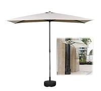 Demi-parasol moderne pour balcon avec base ronde, hauteur réglable, 170 cm, 255 cm, pare-soleil élégant pour petits espaces, utilisation sur un mur ou une fenêtre