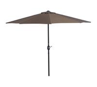 Demi-Parasol - Outsunny - ouverture fermeture manivelle - Métal, polyester 180 g/m² - 269x138x236cm - café