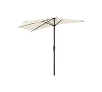 Outsunny Parasol balcon Demi - 5 entretoises métal, 2,93x1,5x2,49 m, polyester haute densité, crème