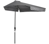 Demi Parasol - Parasol De Balcon 5 Entretoises Métal Dim. 2,3l X 1,3l X 2,49h M Polyester Haute Densit? Gris Gris