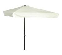 Demi parasol - parasol de balcon 5 entretoises métal dim. 2,3L x 1,3l x 2,49H m polyester haute densité crème Blanc G