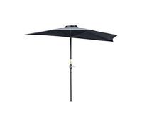 Outsunny Demi-parasol ouverture/fermeture manivelle Métal, polyester 180 g/m² 269x138x236 cm Gris
