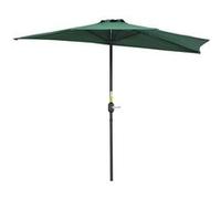 Outsunny Demi-Parasol Ø 2,7 m parasol de balcon 5 entretoises métal polyester vert