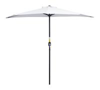 Demi Parasol - Parasol De Balcon - Ouverture Fermeture Manivelle - Acier Polyester Haute Densit? Blanc Blanc