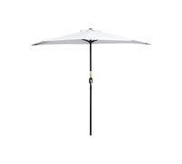Demi parasol - parasol de balcon - ouverture fermeture manivelle - acier polyester haute densité blanc