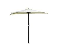 Demi parasol - parasol de balcon - ouverture fermeture manivelle - acier polyester haute densité crème