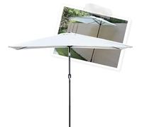 Demi-parasol rectangulaire de 2,4 m, parasol de jardin pour balcon et terrasse, montage facile, design à manivelle, pare-soleil peu encombrant contre le mur (café)