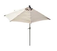 Demi parasol semi circulaire balcon terrasse UV 50+ polyester/aluminium 3kg avec une portee de 270 cm creme sans support 04_000385