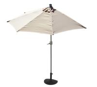 Demi Parasol Semi-Circulaire Balcon Terrasse Uv 50+ Polyester/Aluminium 3kg Avec Une Portée De 300 Cm Crème Avec Support 04_0003847 Multicolore