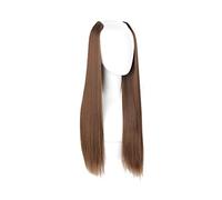 Demi-perruque 3/4 en forme de V à clipser - Cheveux raides - 65 cm - Brun clair