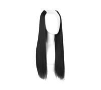 Demi-perruque 3/4 en forme de V à clipser - Cheveux raides - 65 cm - Noir et marron