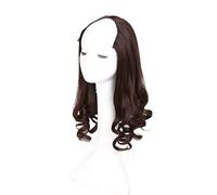 Demi-perruque ondulée en forme de U avec 6 clips - 38,1 cm - Pour cheveux fins - Brun foncé