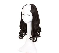 Demi-perruque ondulée en forme de U avec 6 clips - 38,1 cm - Pour cheveux fins - Noir et marron