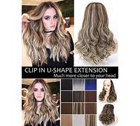 Demi-perruque synthétique en forme de U 230 g pour femme - 61 cm - Extensions de cheveux raides raides 0906#