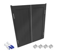 Demi-porte de café battante en bois massif de 81,3 cm de style occidental pour une utilisation en intérieur, parfaite pour chambre, porche, cave, comptoir, entrée, noir (150 x 100 cm)