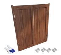 Demi-porte de salon en bois massif de 81,3 cm de large, style café occidental, pour chambre à coucher, porche, cave, comptoir, entrée, finition marron rustique (138 x 100 cm)