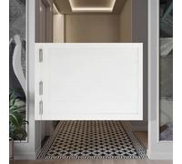 Demi-portes battantes en bois blanc robuste à fermeture automatique avec 3 charnières pour cuisine, bar, porche, comptoir, décoration de ferme rustique (l 64 x H 100 cm)