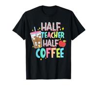 Demi-professeur moitié café premier jour d'école rentrée scolaire T-Shirt