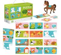 DODO Puzzle éducatif D300117 Duo – Où vivent les animaux – 24 pièces