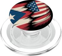 Demi Racines de Drapeau de Porto Rico PopSockets PopGrip pour MagSafe