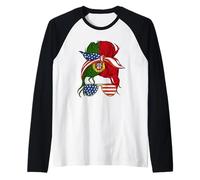 Demi-Racines portugaises américaines Portugal États-Unis Chignon Messy Bun Femmes Manche Raglan