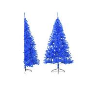 vidaXL Demi sapin de Noël artificiel avec support Bleu 240 cm PVC 344684