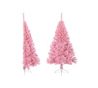 Demi Sapin de Noël Artificiel avec Support Décoration de Noël Ornement de Vacances Décoration de Fête Salle de Séjour Rose 150 cm PVC