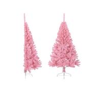 Demi Sapin de Noël Artificiel avec Support Décoration de Noël Ornement de Vacances Décoration de Fête Salle de Séjour Rose 120 cm PVC